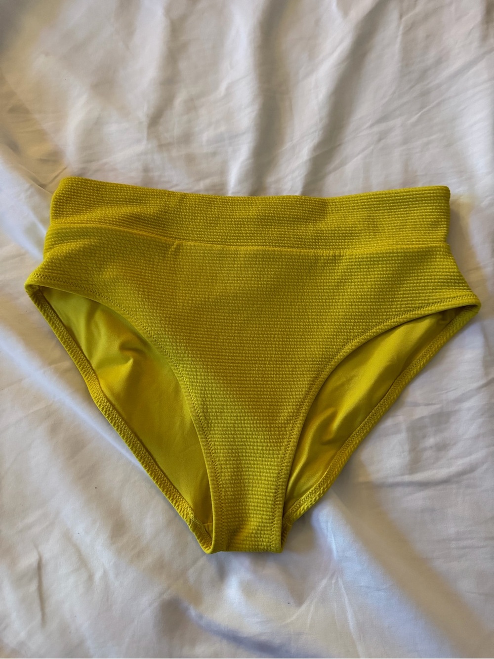 Old Navy - Bikini Bottom - High Waisted - Textured- Yellow - Large